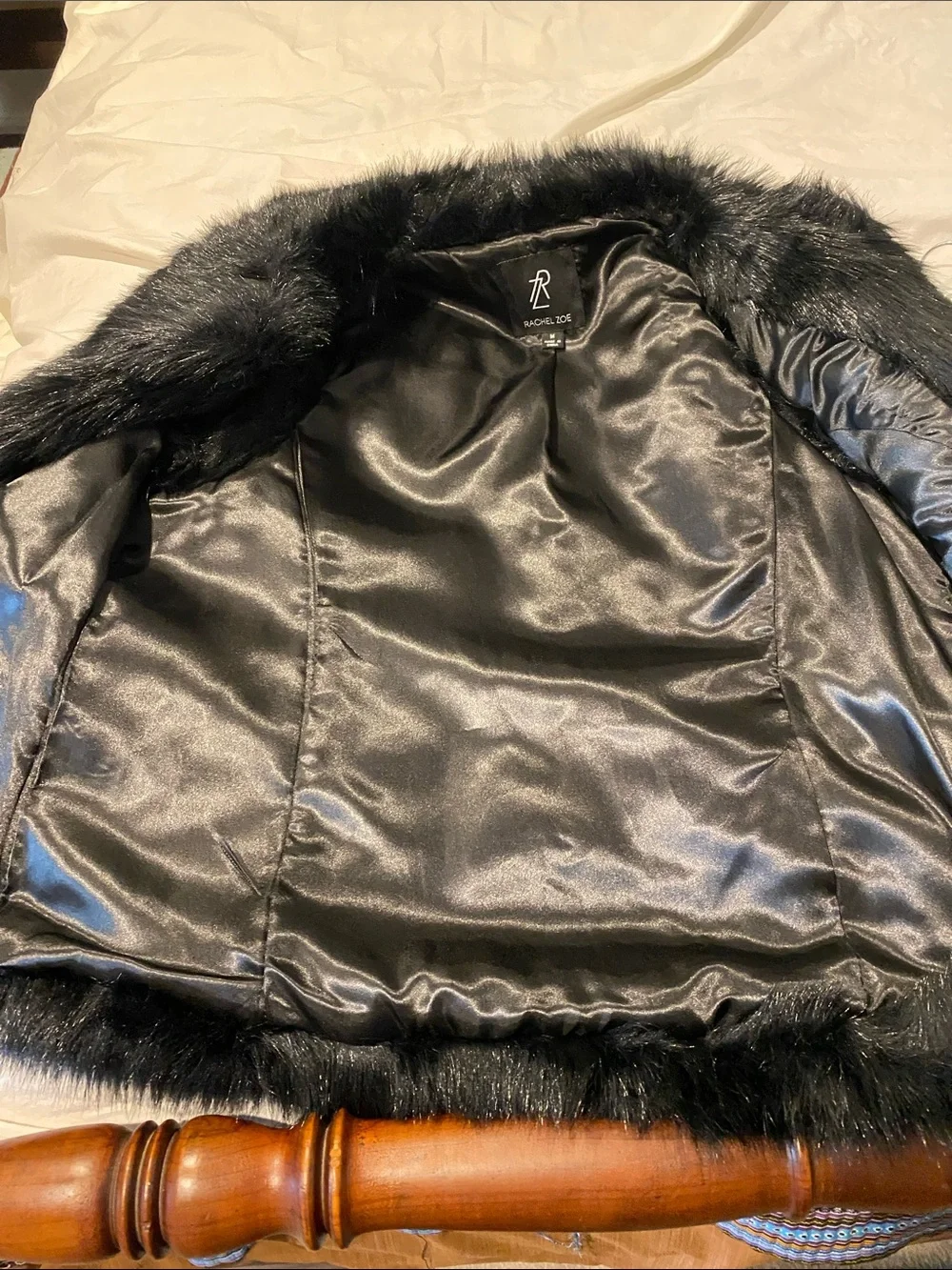 Rachel Zoe Black Faux Fur Sleeveless Vest